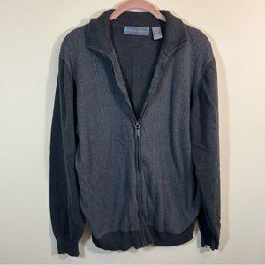 ✨ Oscar de la Renta Men’s Gray Zip Up Sweater XL